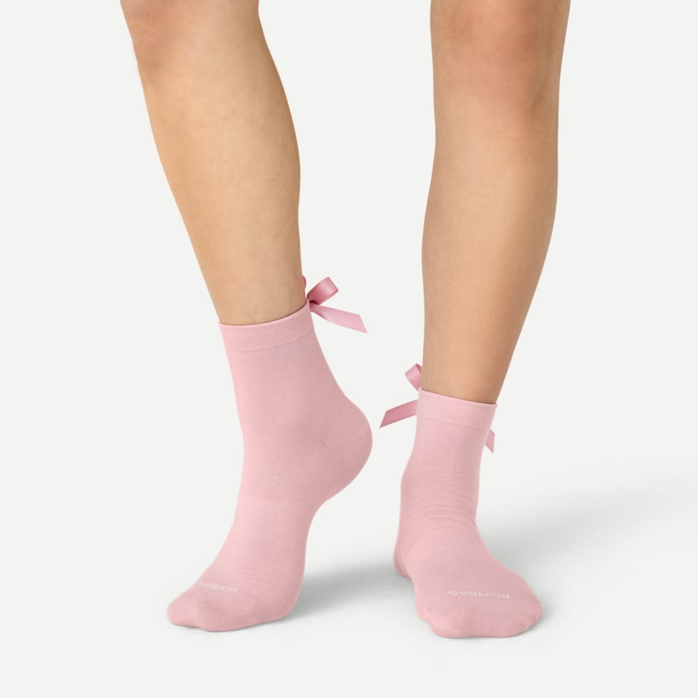 Lightweight quarter socks with bow for women