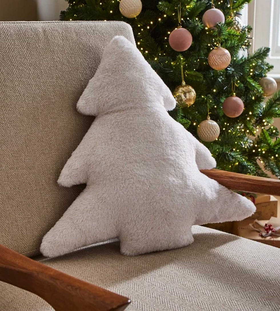 Christmas Tree Sparkle Fur Cushion