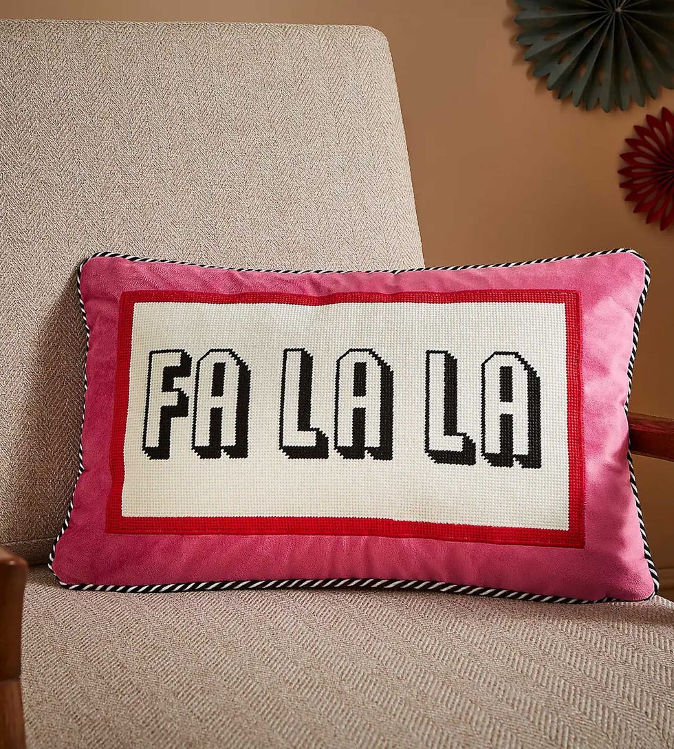Falala Cross Stitch Rectangular Cushion