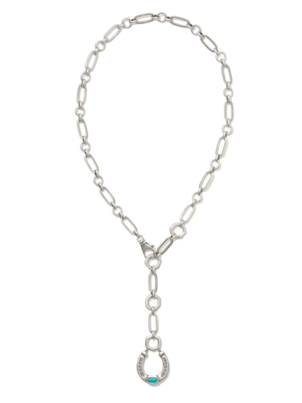 Kendra Scott Noble Vintage Silver Horseshoe Y Necklace 