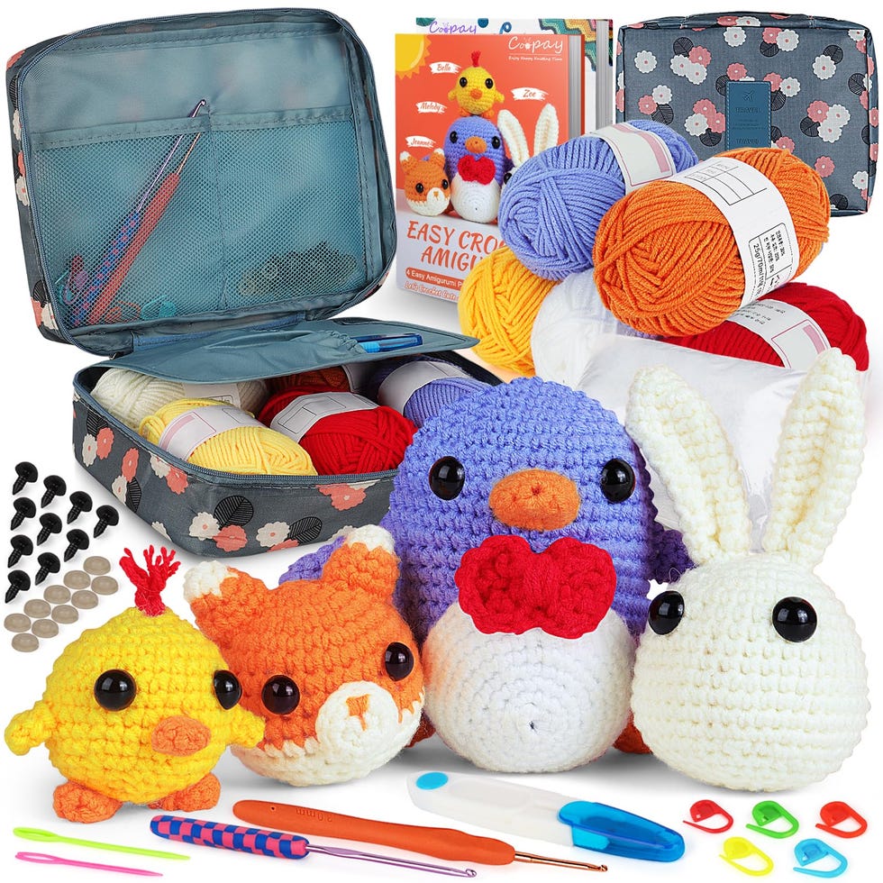 Juego de ganchillo con bolsa