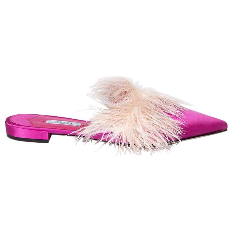 Prada pink feather shoes hotsell