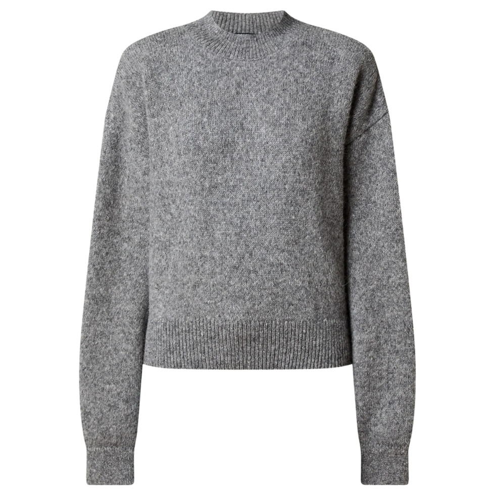 Jacquemus cropped sweater in alpaca wool blend with back print