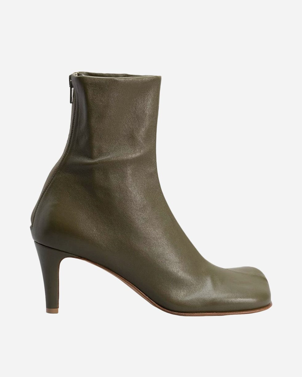 Bloc Stretch Leather Zip Ankle Booties