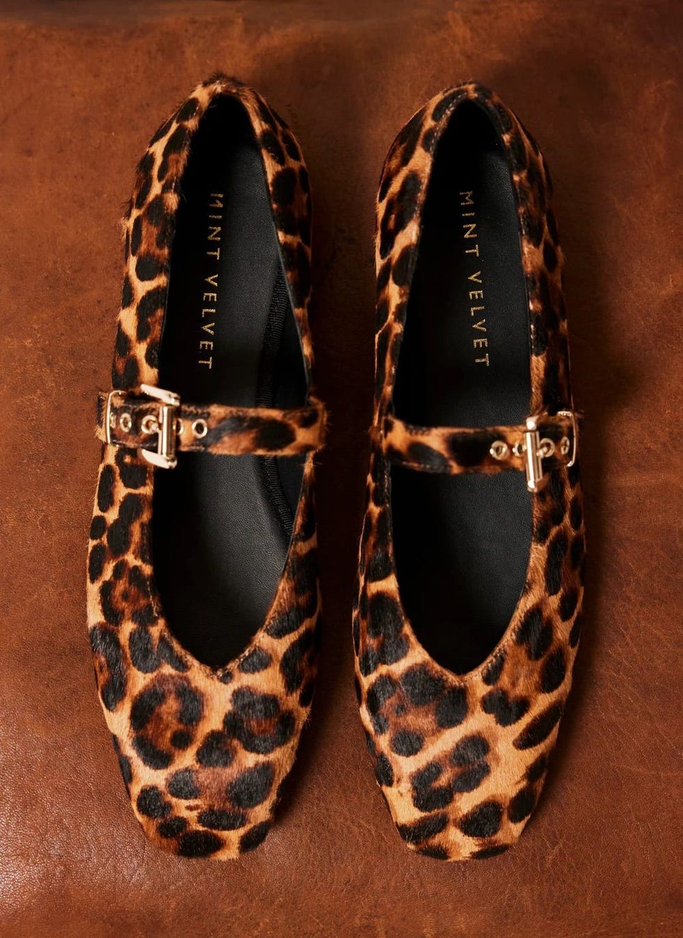 Leopard Print Textured Ballet Pumps