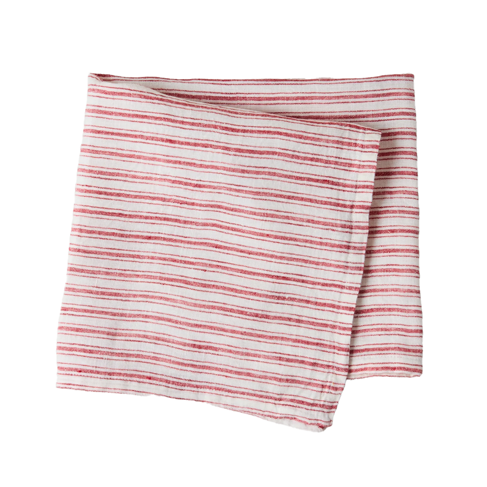 Diane Keaton + Hudson – Grace – Red Stripe Linen Napkin