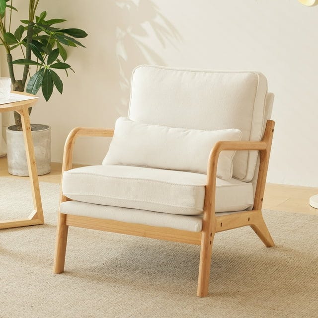 Modern linen armchair