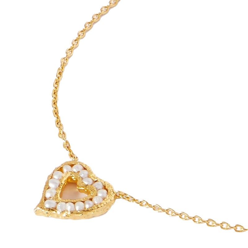 Gold-plated pearl necklace “Valentine”