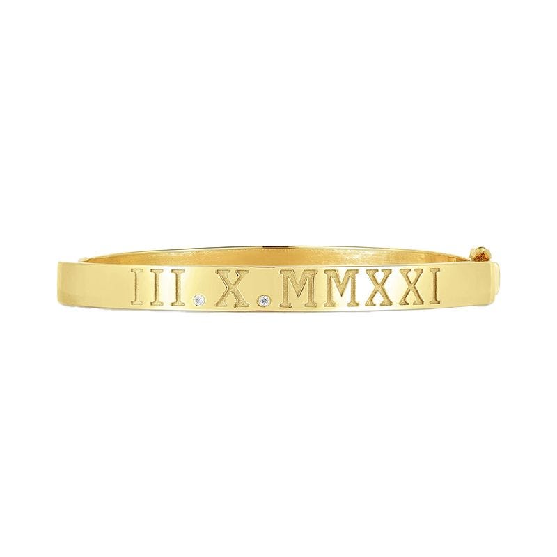 Roman numeral and diamond bracelet