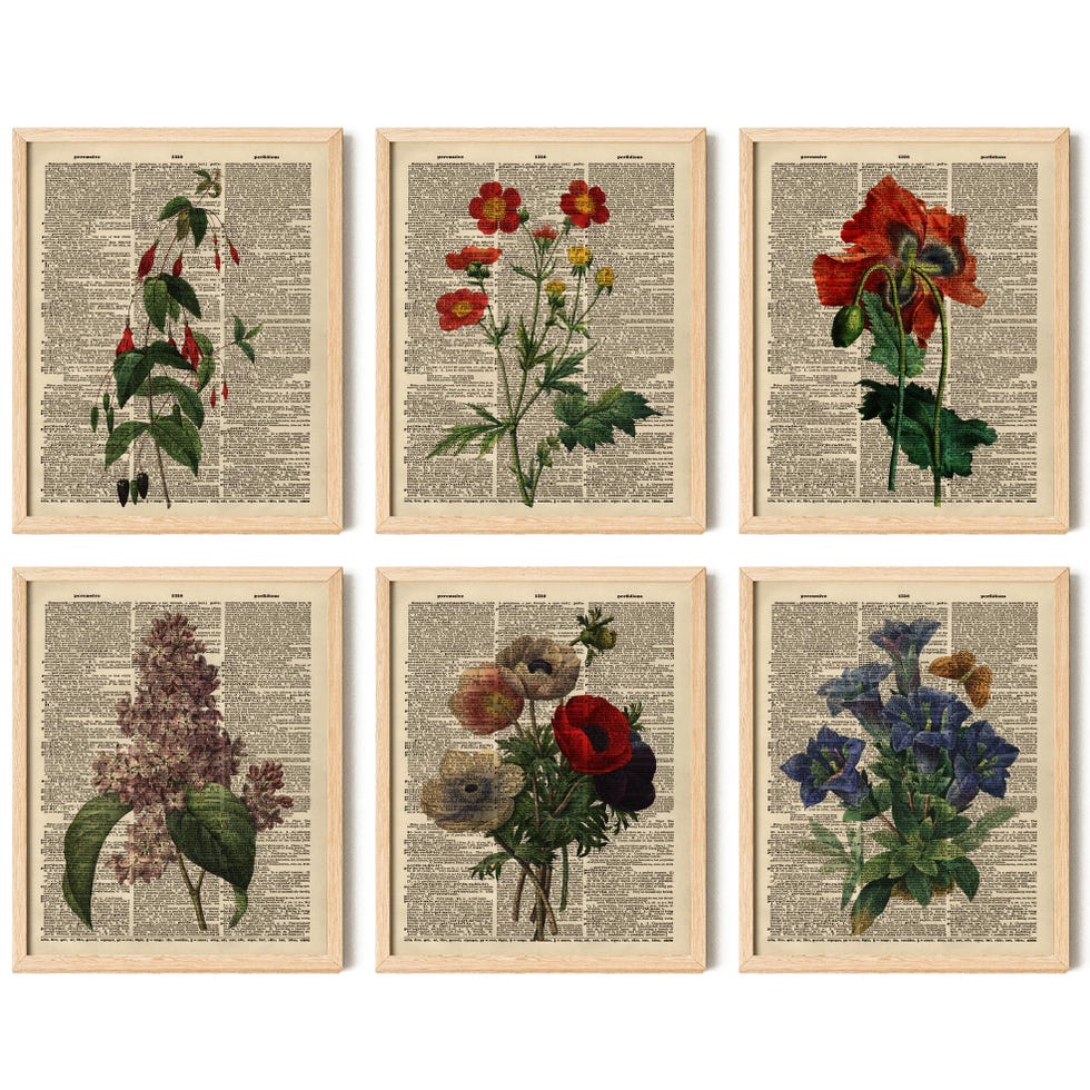 Upcycling dictionary flower poster