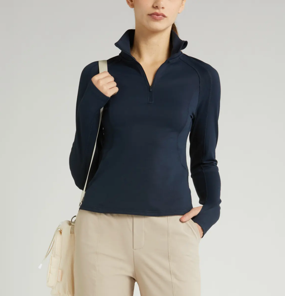 Replay – Quarter zip pique top