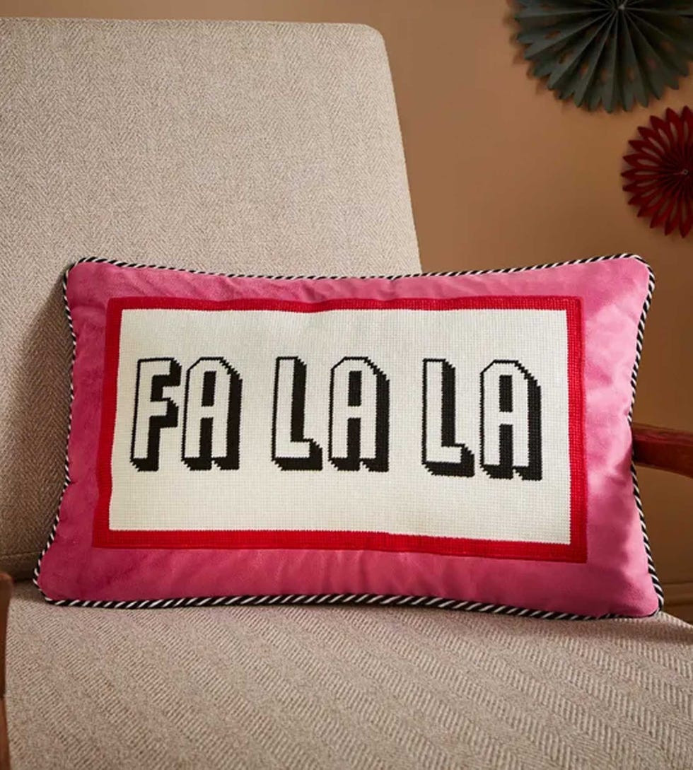Falala Cross Stitch Rectangular Cushion