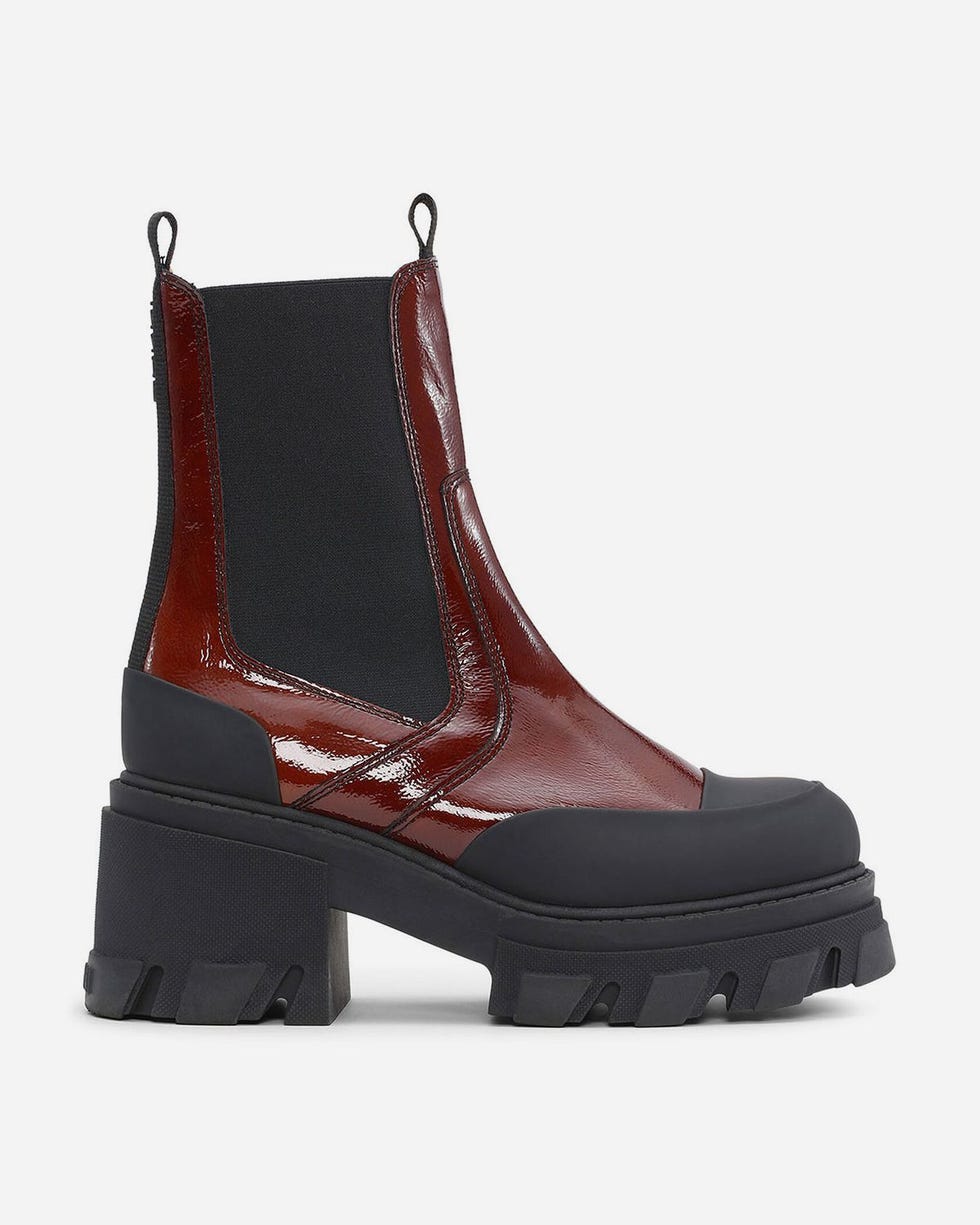 Cleated Heeled Mid Chelsea Boots