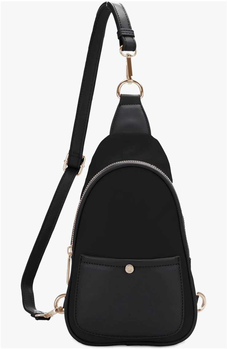 Gwen Nylon & Vegan Leather Sling Bag