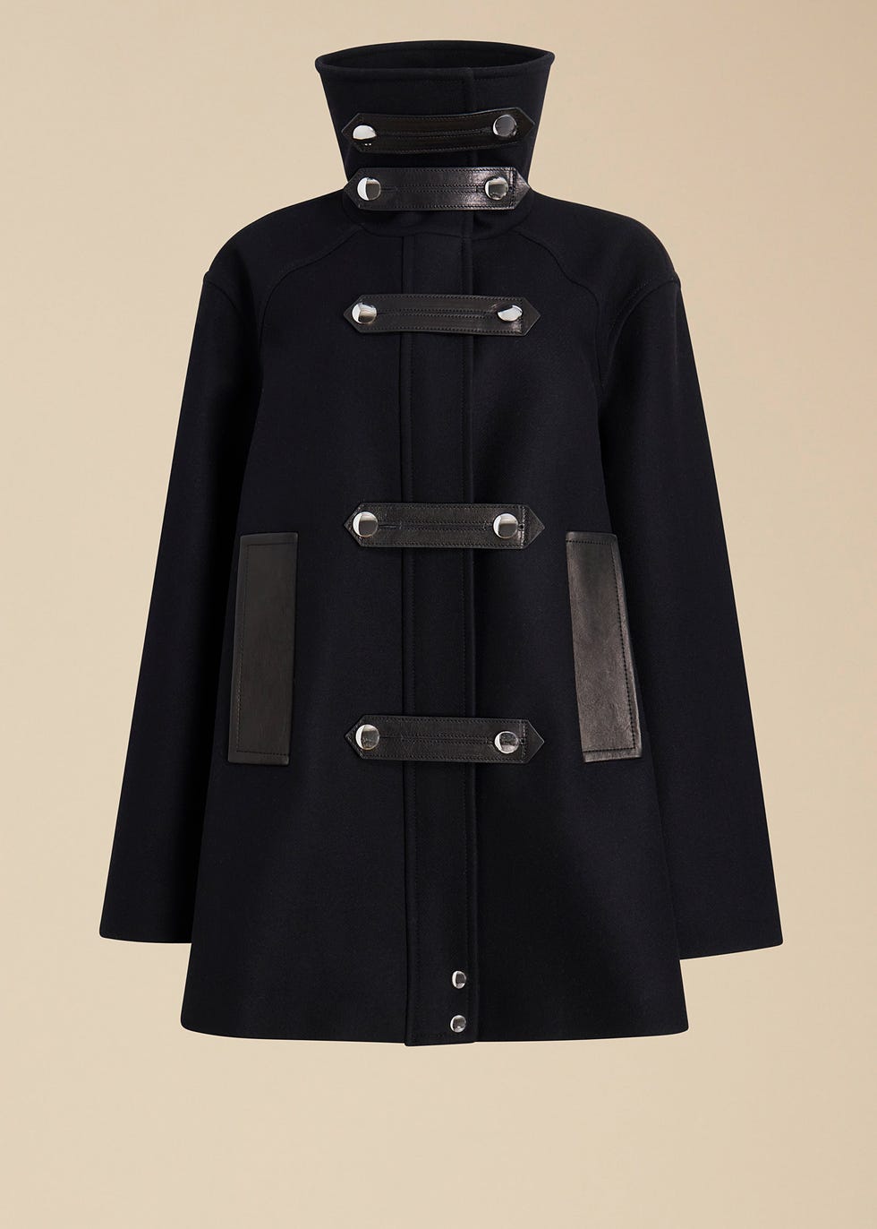 Melbo Leather and Wool Coat