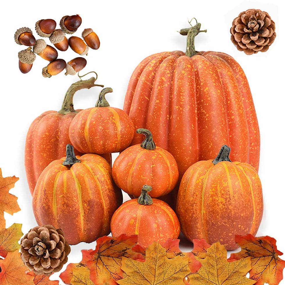 Juego de calabazas decorativas