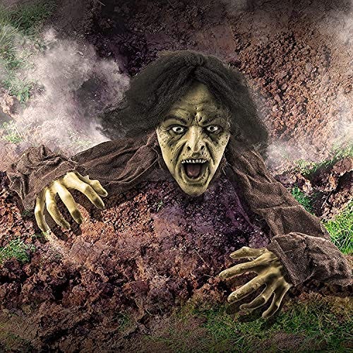 Decoración de Halloween con zombi enterrado