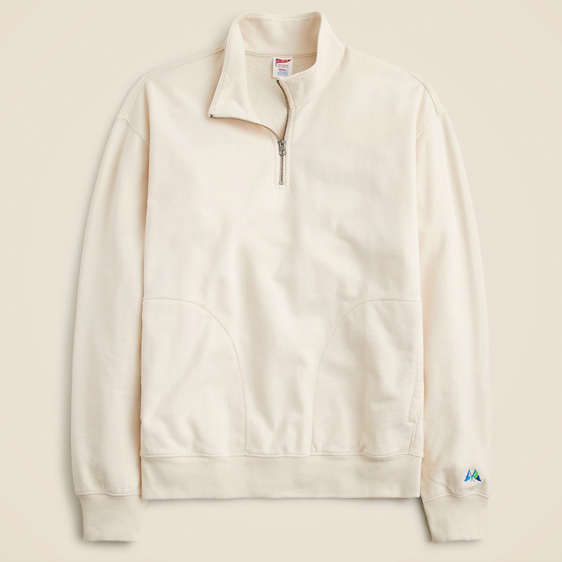 Lightweight French terry quarter-zip sweatshirt with relaxed fit