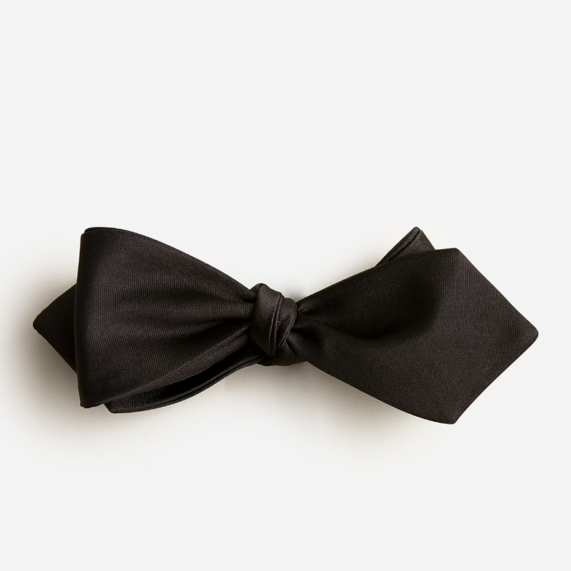 English satin bow tie with lace