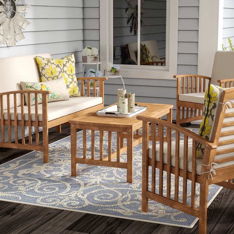 Delosreyes 4-Piece Outdoor Seating Group with Cushions