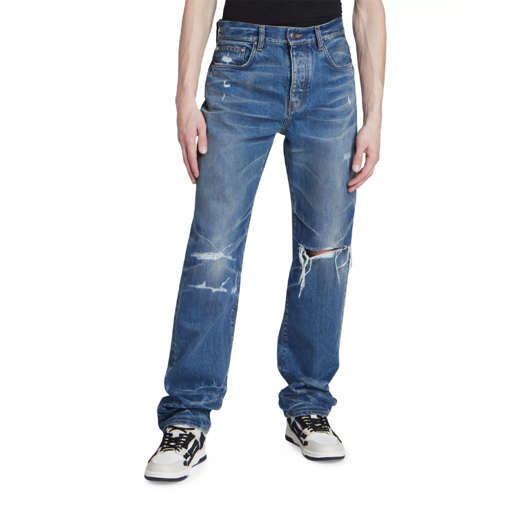 Men's Fractured Straight-Leg Jeans