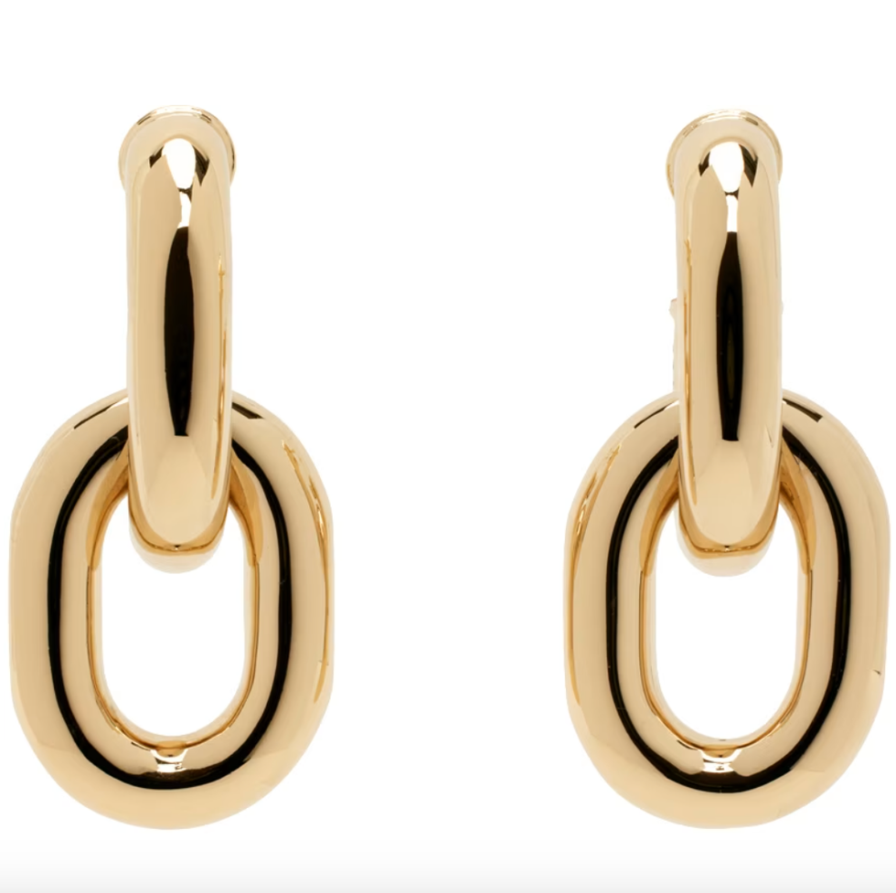Gold XL Link Double Hoop Earrings Gold XL Link Double Hoop Earrings