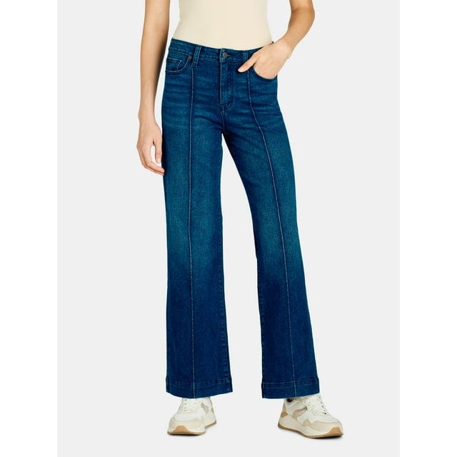 Time and True High Rise Wide Leg Jeans