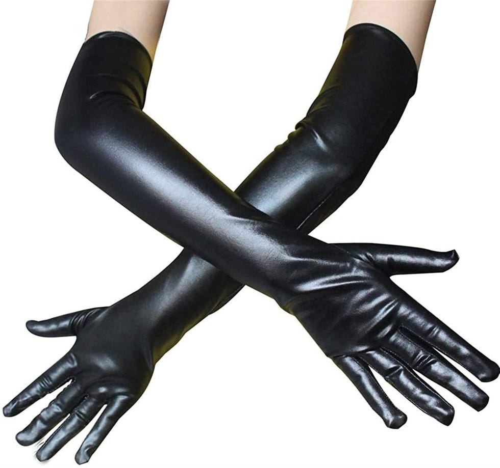 Faux Leather Long Gloves