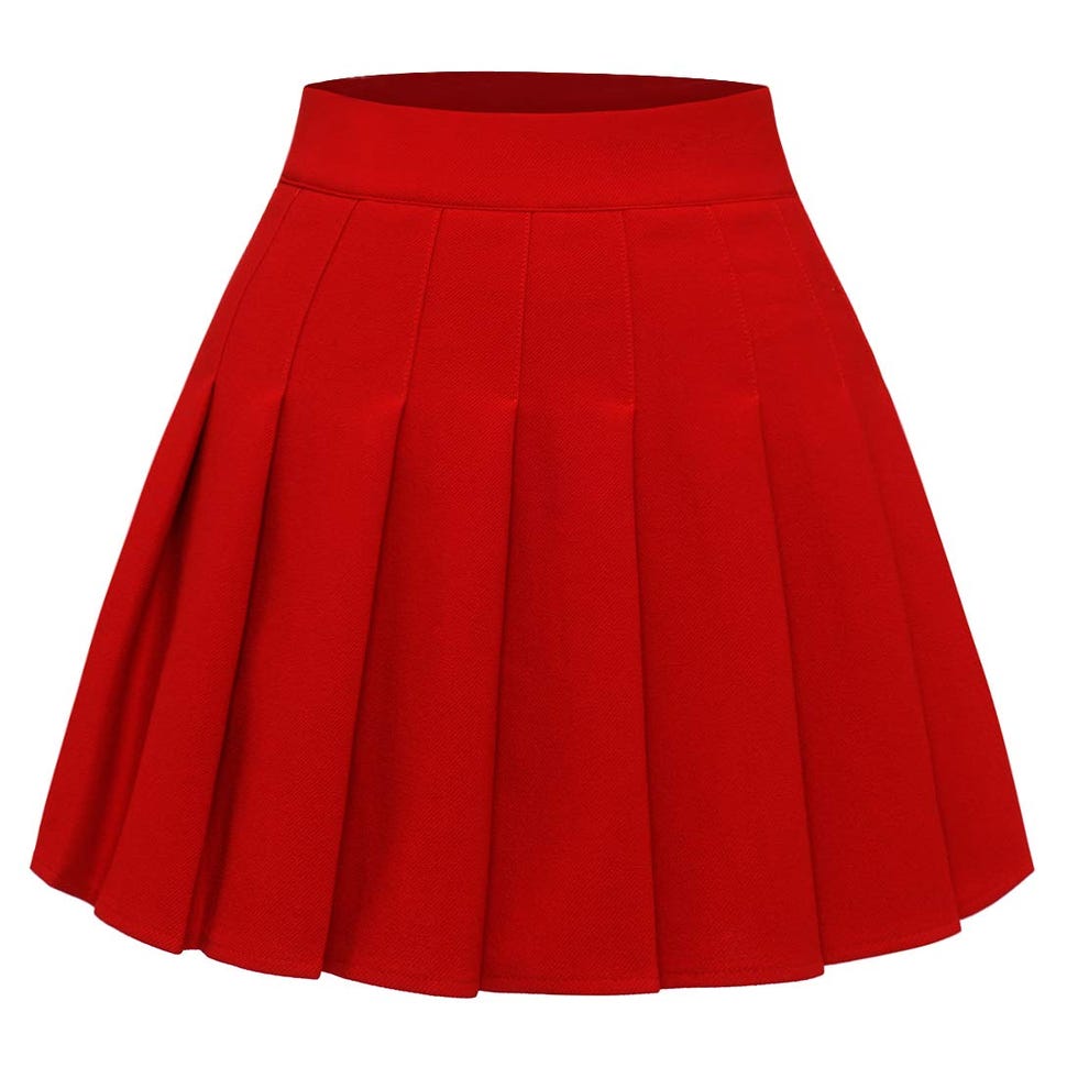 Red Pleated Skirt