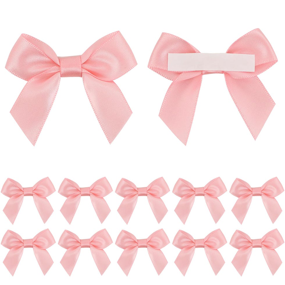 Pink Satin Ribbon Bows