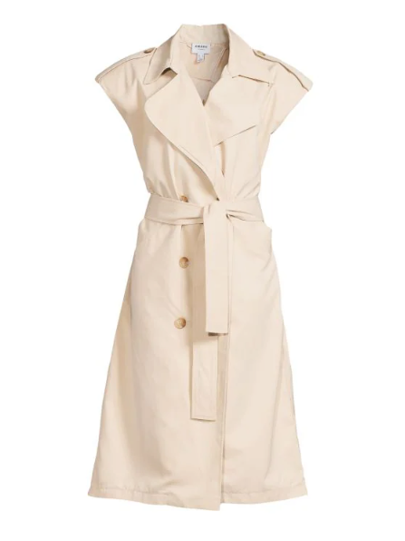 Solid Short Sleeve Trench Coat