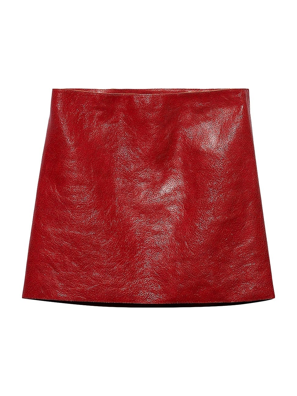 Craquele Leather Miniskirt