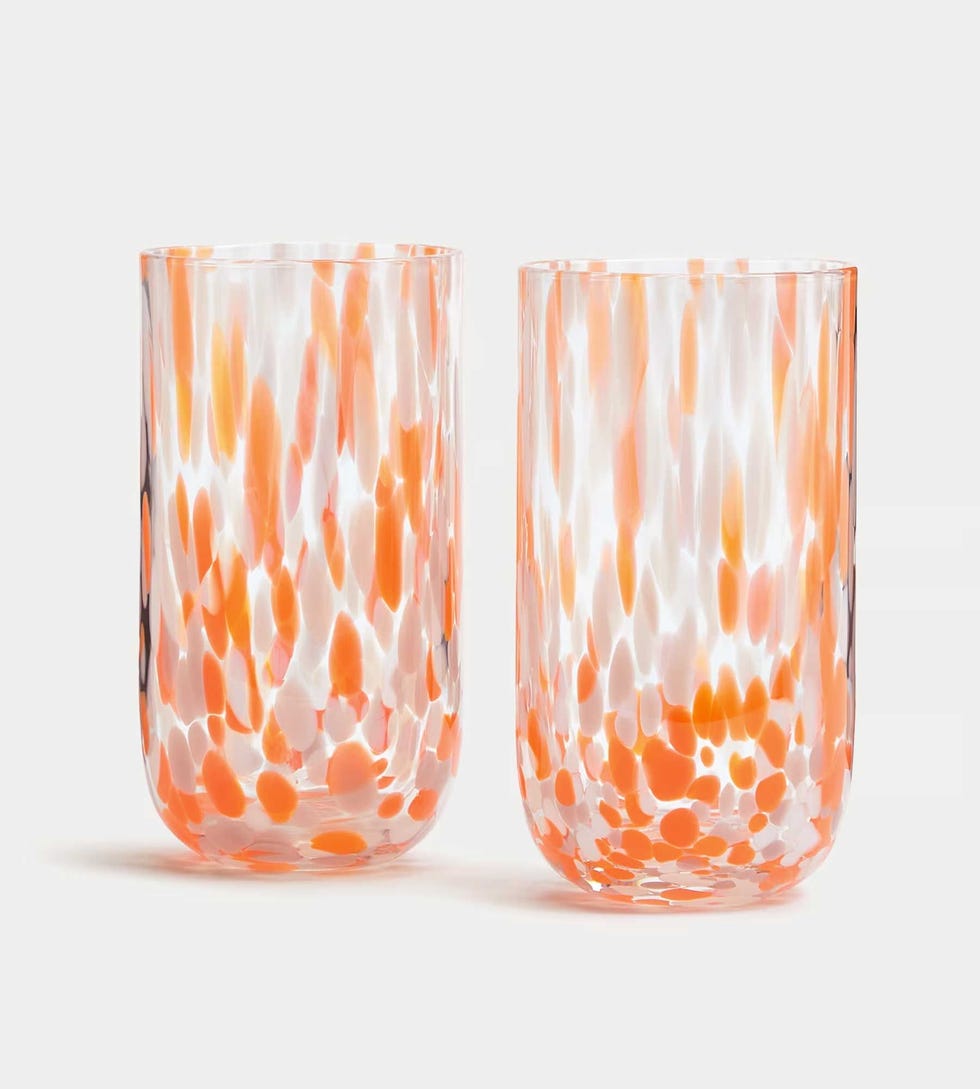 Set of 2 Speckled Hi Ball Glasses