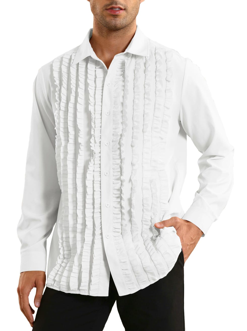 Ruffle Tuxedo Shirt
