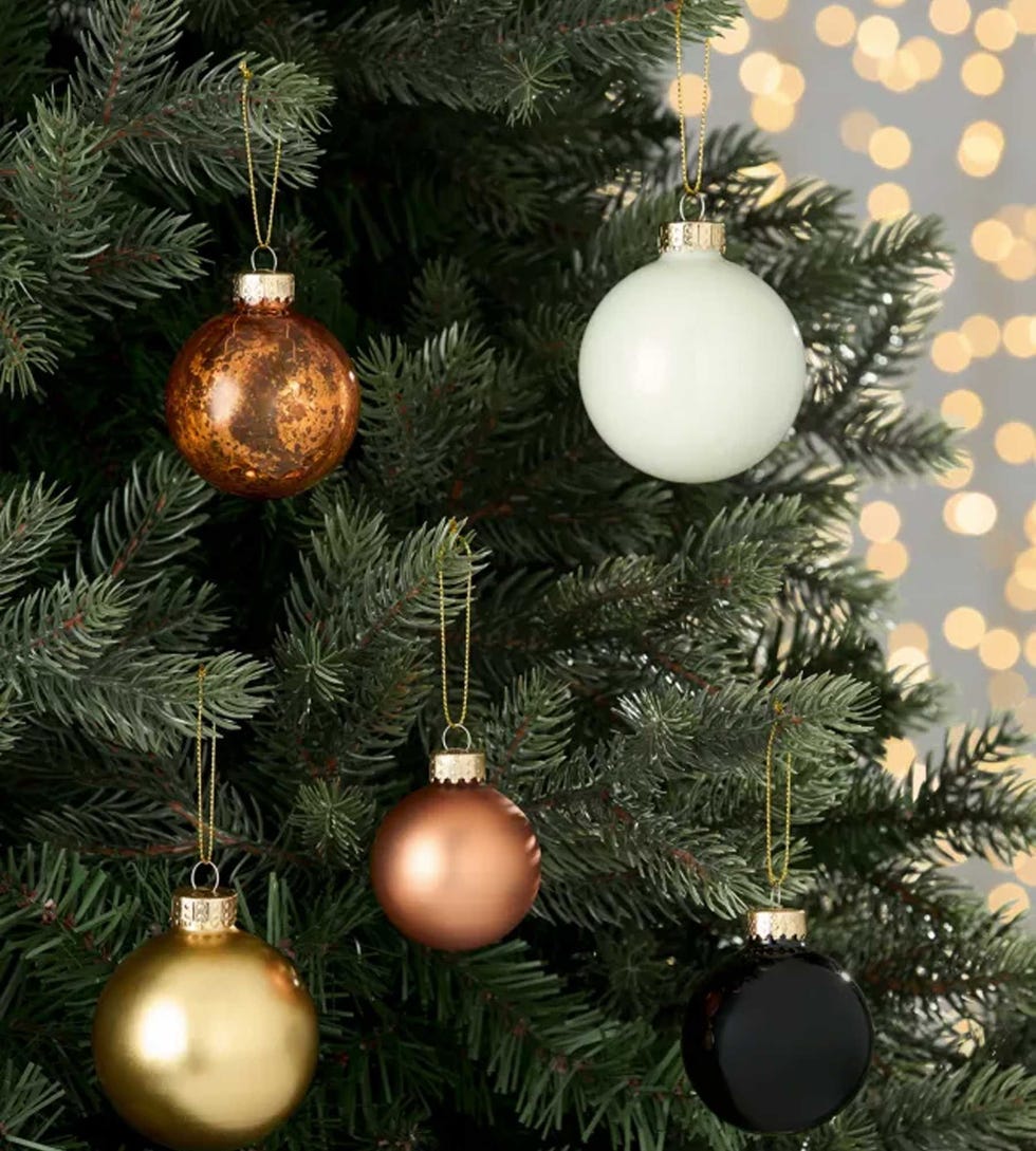 Wisdom & Wonder Glass Baubles, Box of 42, Black/Gold