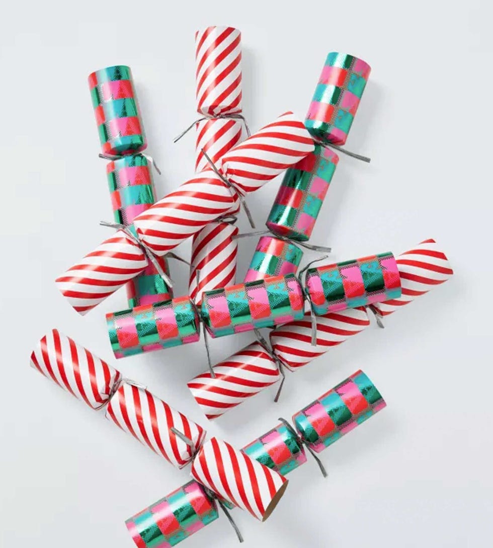 Fa-La-La Stripe Christmas Crackers, Pack of 8