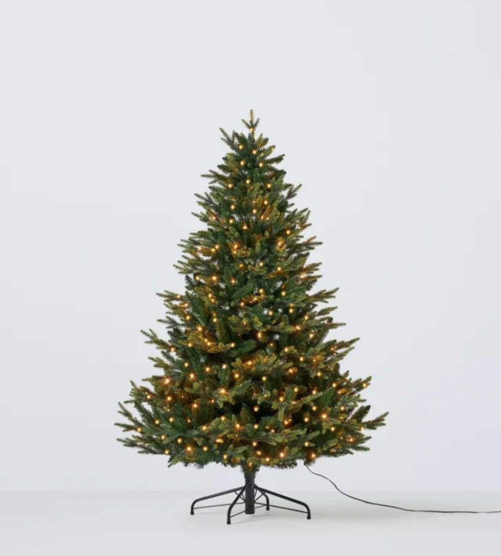 Belgravia Pre-Lit Christmas Tree, Green, 7ft