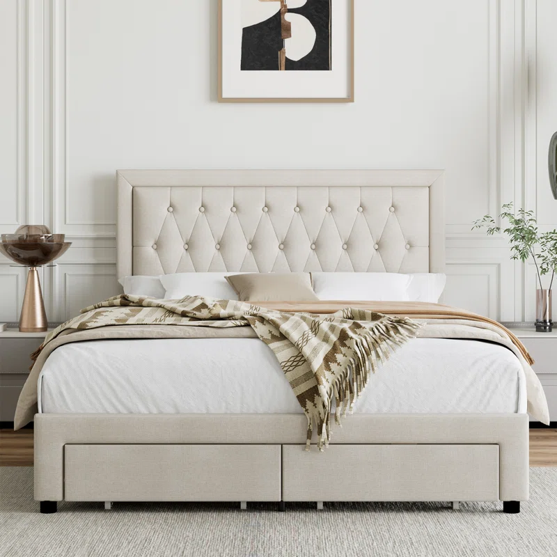 Tufted Upholstered Platform Bed