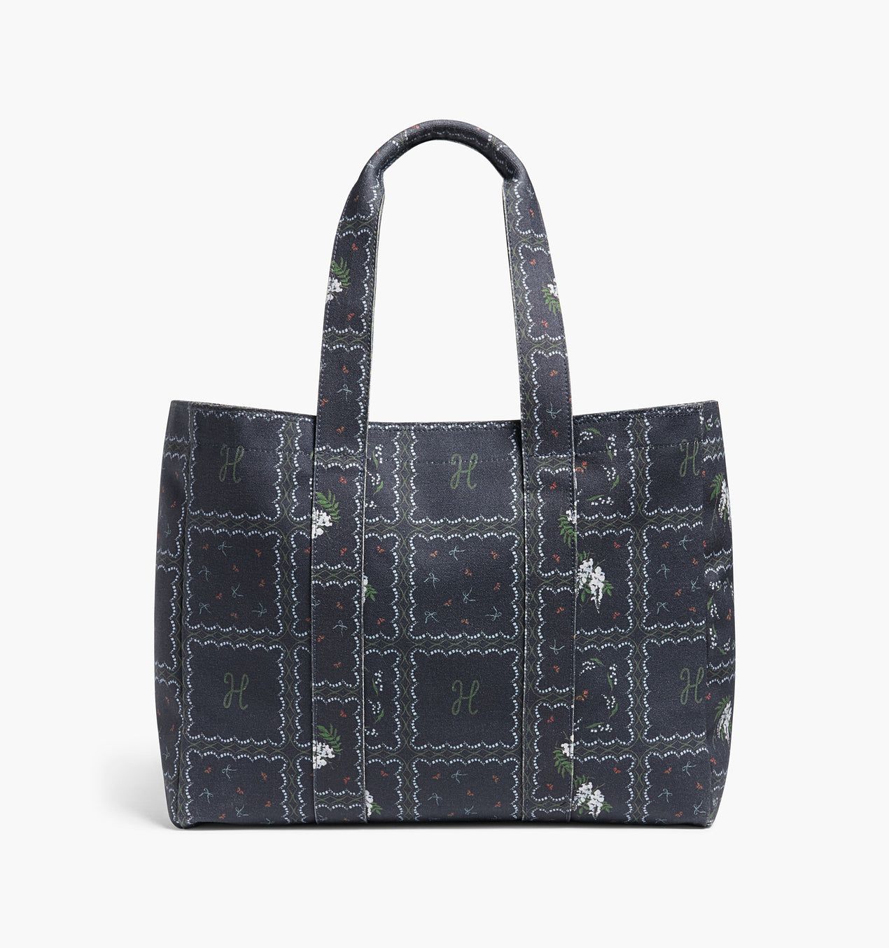 トートバッグ Classic XL leather-trimmed canvas tote bag XL Tote Bag Made in Waxed Canvas With Leather Handles and