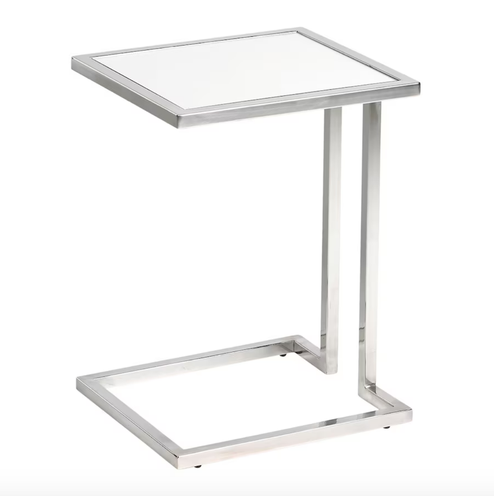 Mesa auxiliar de metal y espejo