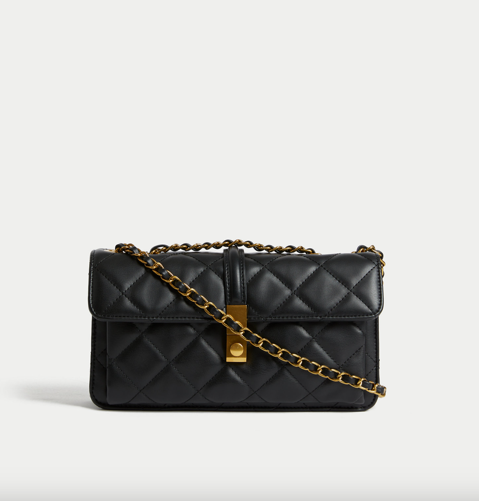 Quilted Chain-Strap Crossbody Shoulder Bag