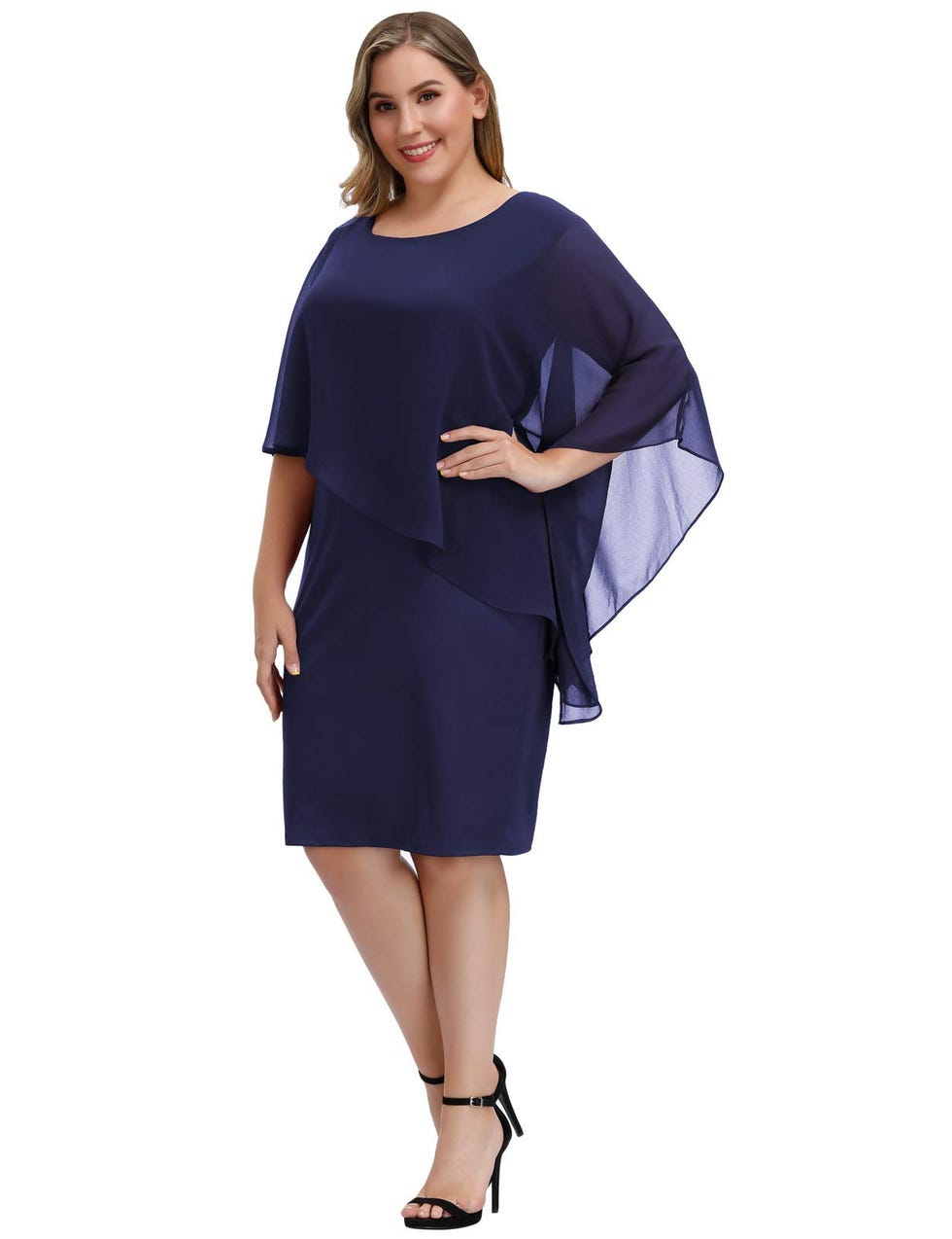 Cape Sleeve Evening Dress 