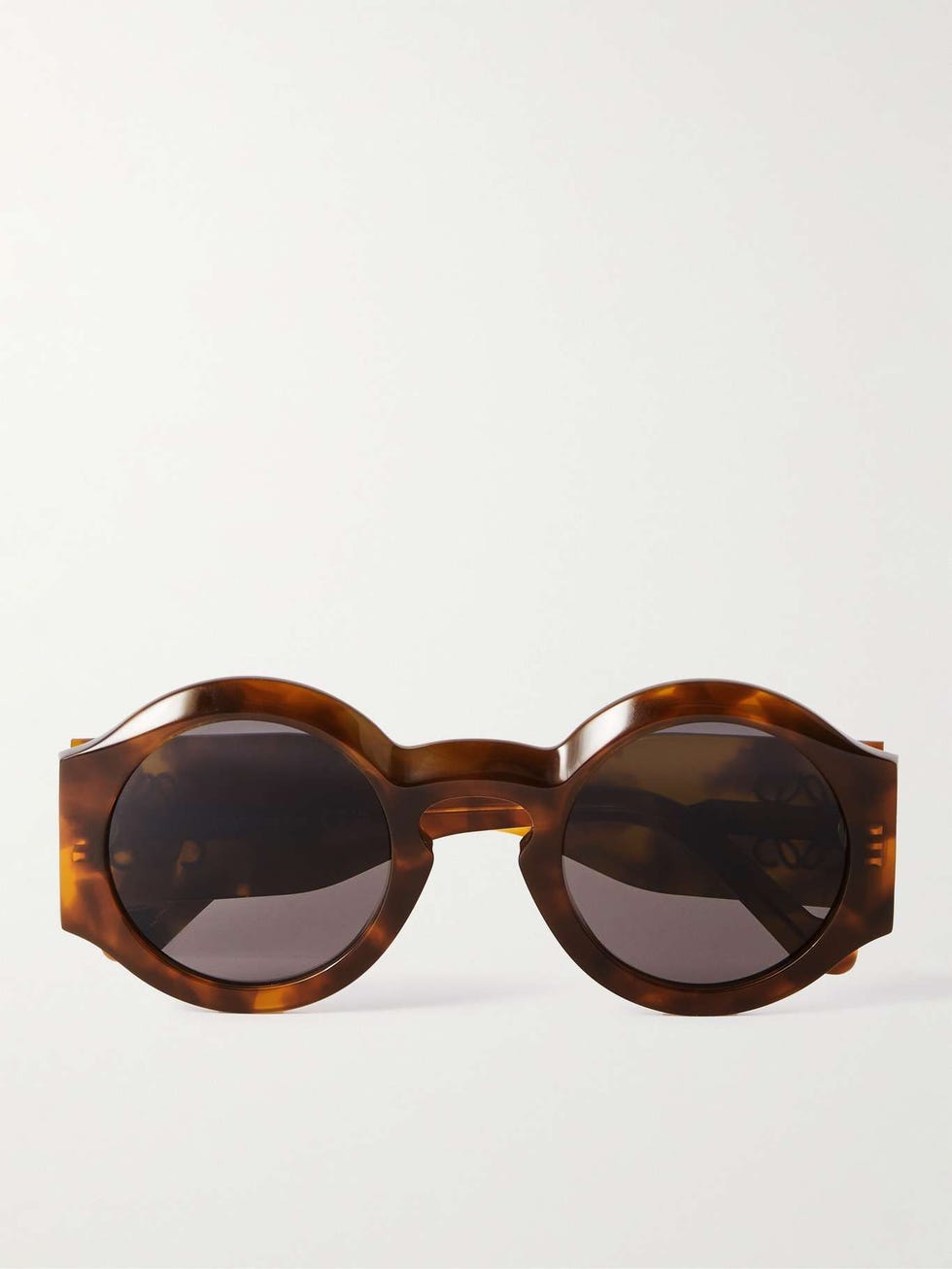 Round-Frame Tortoiseshell Acetate Sunglasses