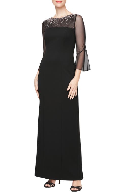 Rhinestone Yoke Column Gown