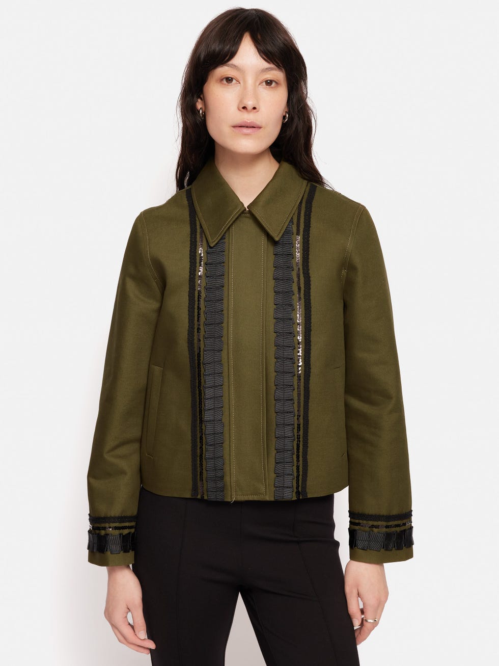 Cotton Trim Detail Jacket