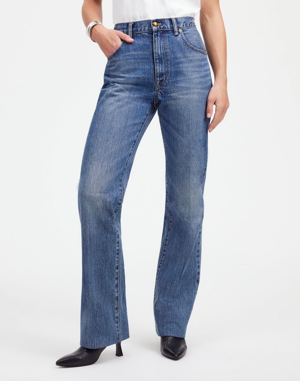 High-Rise Mini Bootcut Jeans in Croswell Wash