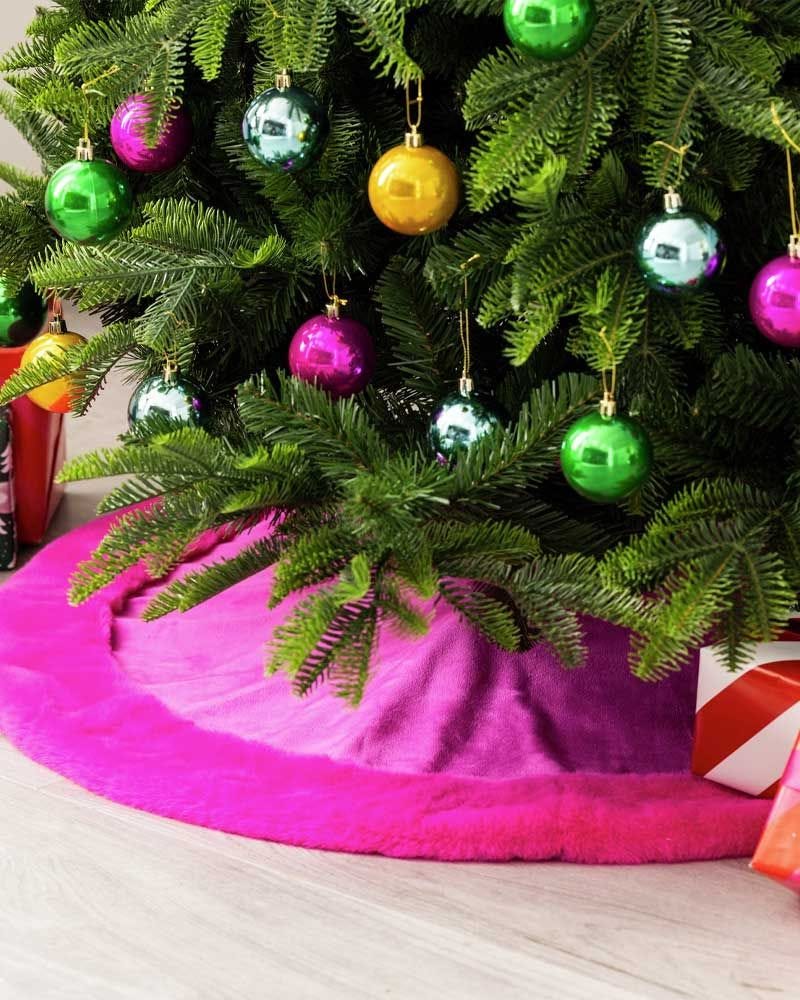 Faux Fur Christmas Tree Skirt - 90cm