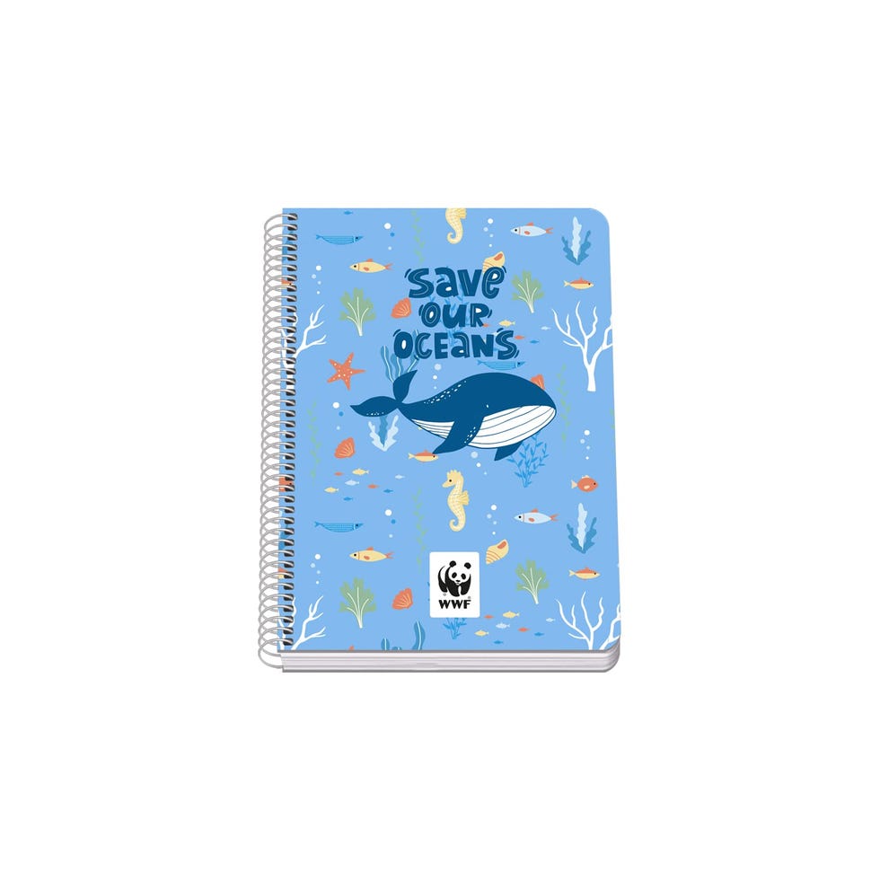 Cuaderno escolar con 80 Hojas y tamaño A5 'Save our oceans'