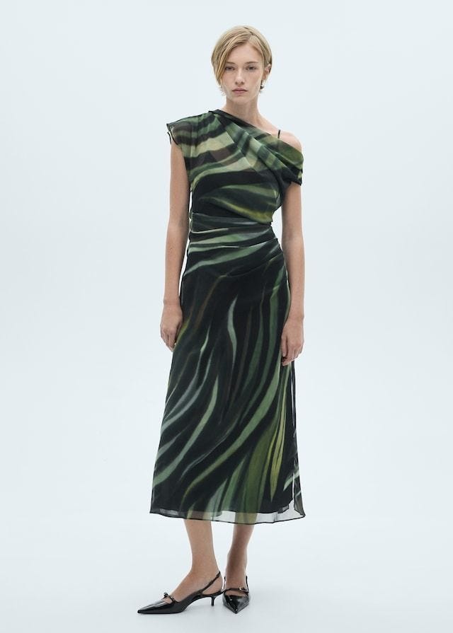 Printed Dress With Draped Detail