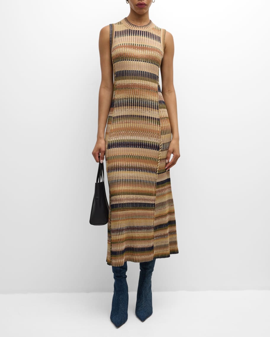 Fairfax Sleeveless Stripe Knit Midi Dress